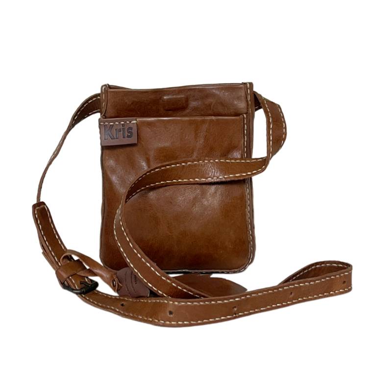 Textured Contemporary Genuine Leather Brown Travel Sling