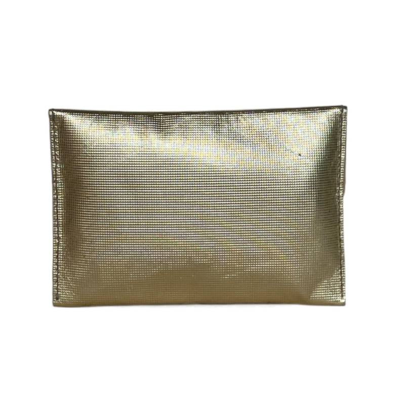 Textured Urban Chic Genuine Leather Gold Envelope Bag