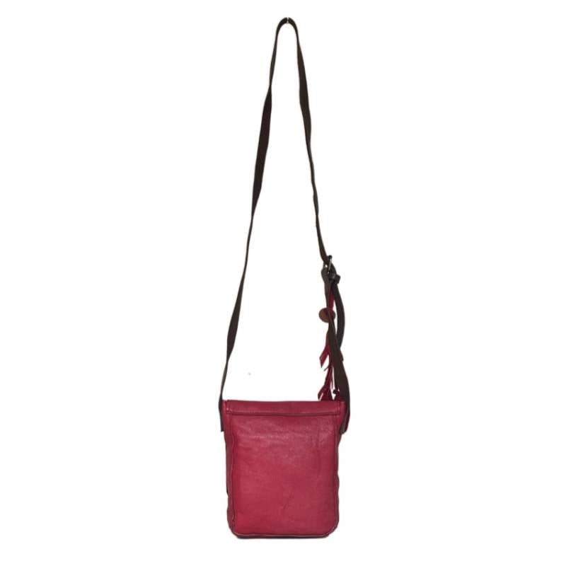 Textured Effortless Genuine Leather Chic Red Crossbody