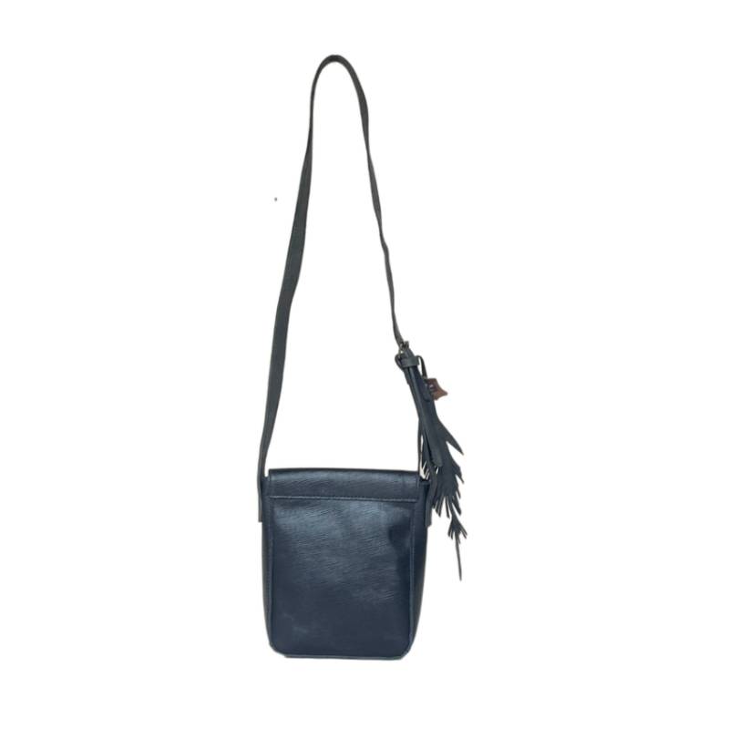 Textured Versatile Genuine Leather Black Crossbody Sling