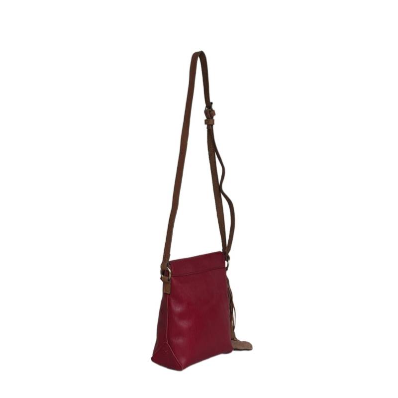 Textured Modern Minimalist Genuine Leather Red Sling Bag