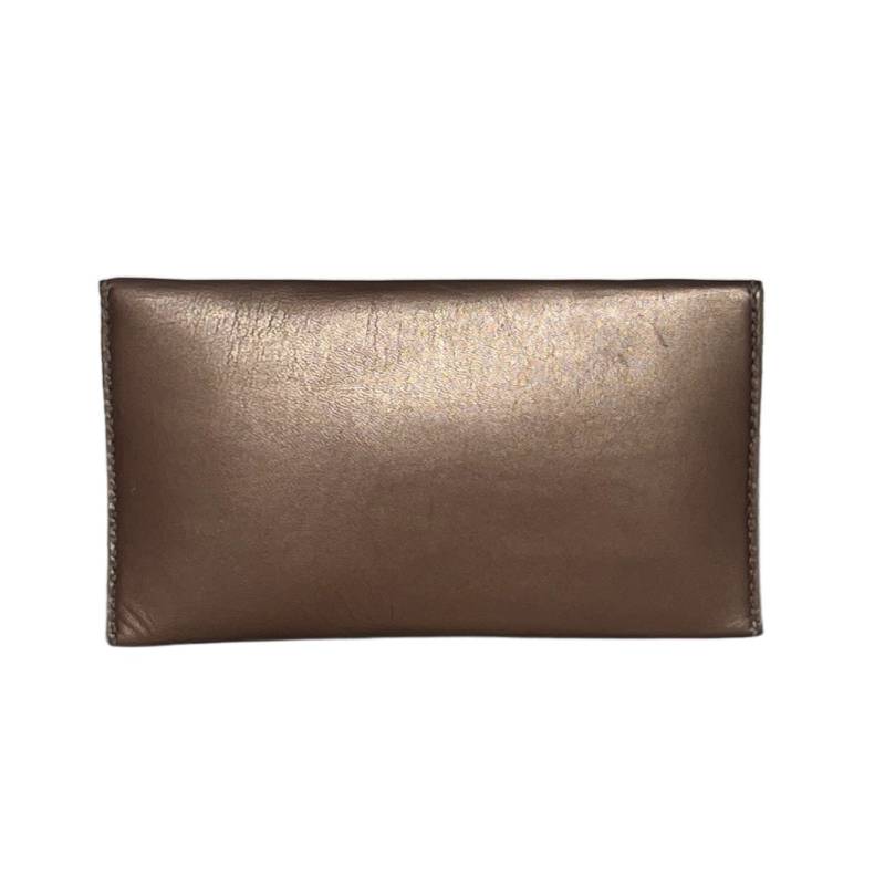 Solid Chic Party Genuine Leather Gold Envelope