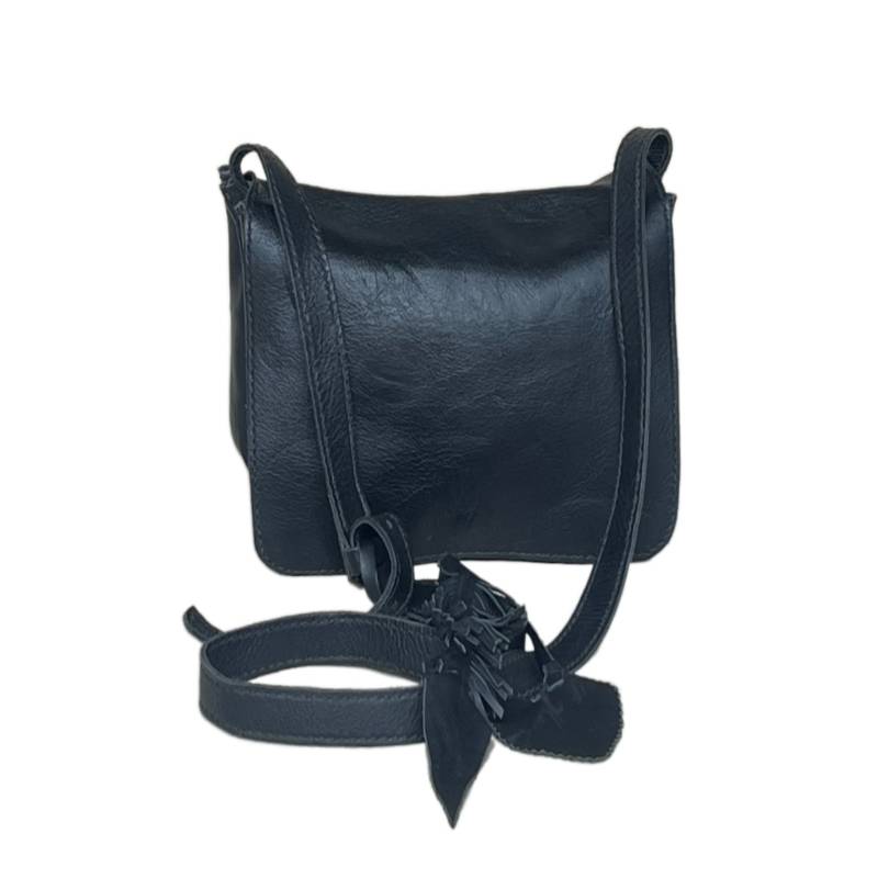 Solid Safari Explorer's Genuine Leather Black Crossbody