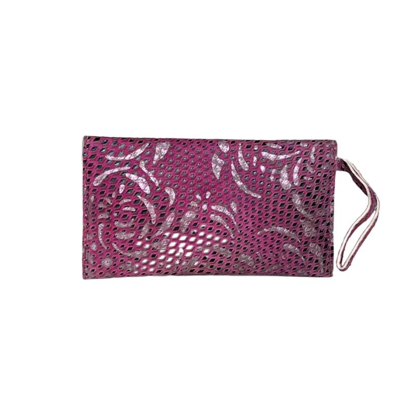 Textured Pearlescent Dreams Genuine Leather Pink Envelope Bag