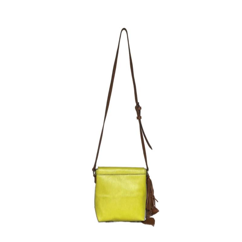 Textured Leather City Chic Genuine Leather Yellow Sling Bag