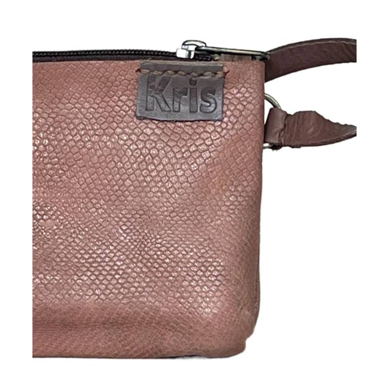 Textured, Functional and Fashionable Genuine Leather Brown Wristlet Companion