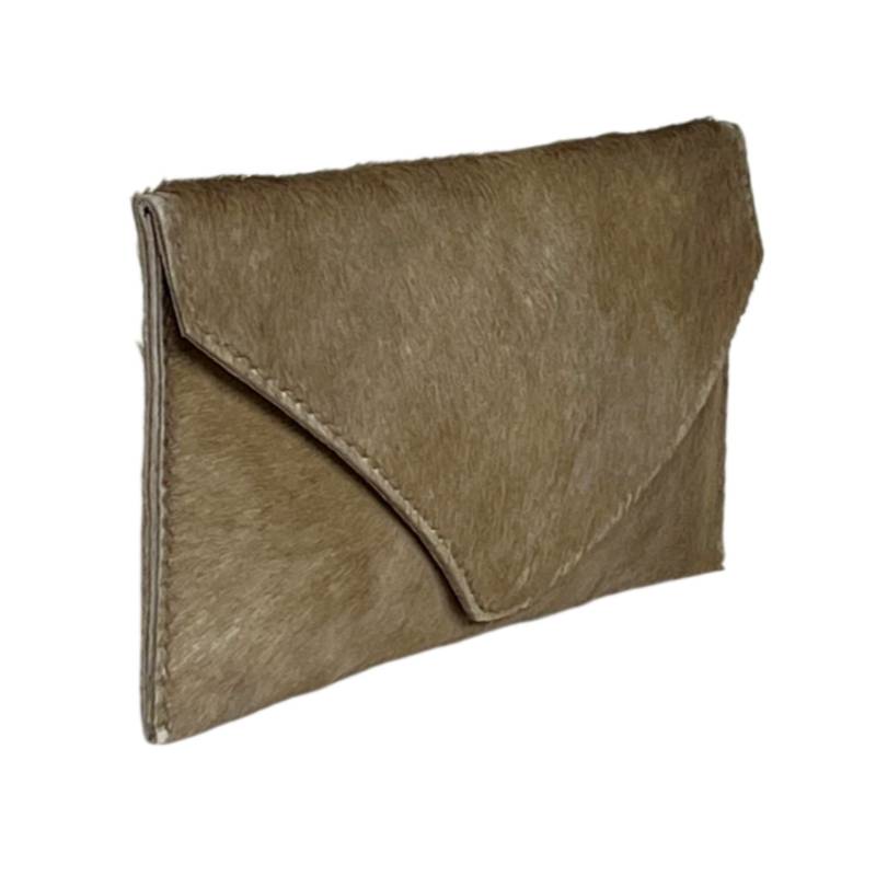 Textured Modern Simplicity Genuine Leather Gold Envelope Bag