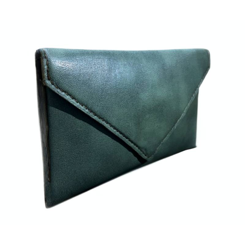 Solid Serenity Sky Genuine Leather Blue Envelope Bag