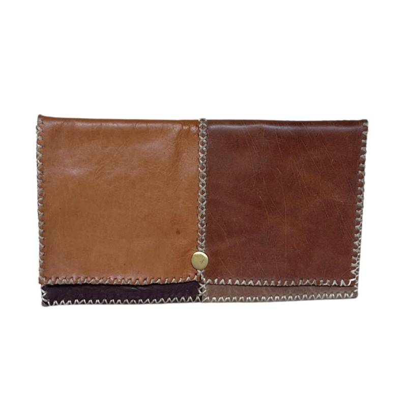 Solid Distress and Urban Explorer Genuine Leather Brown Clutch Purse