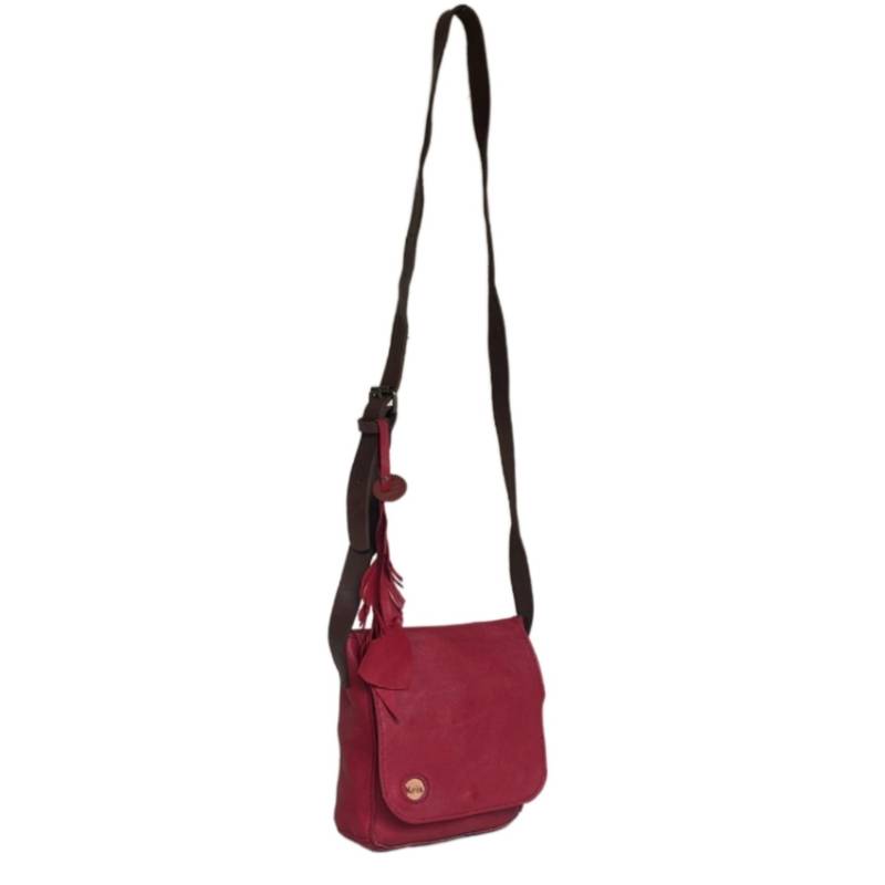 Textured Effortless Genuine Leather Chic Red Crossbody