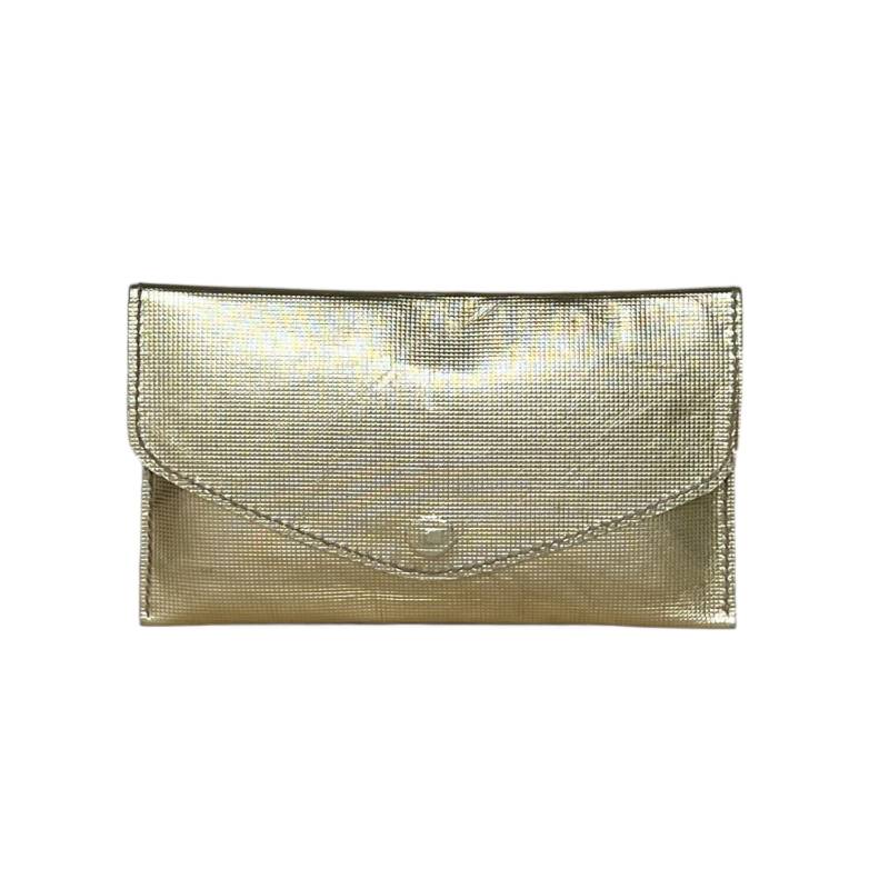 Textured Urban Chic Genuine Leather Gold Envelope Bag