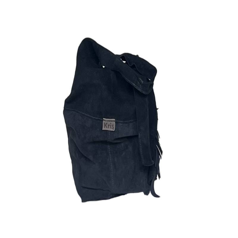 Solid Versatile Traveler's Genuine Black Bindle Bag