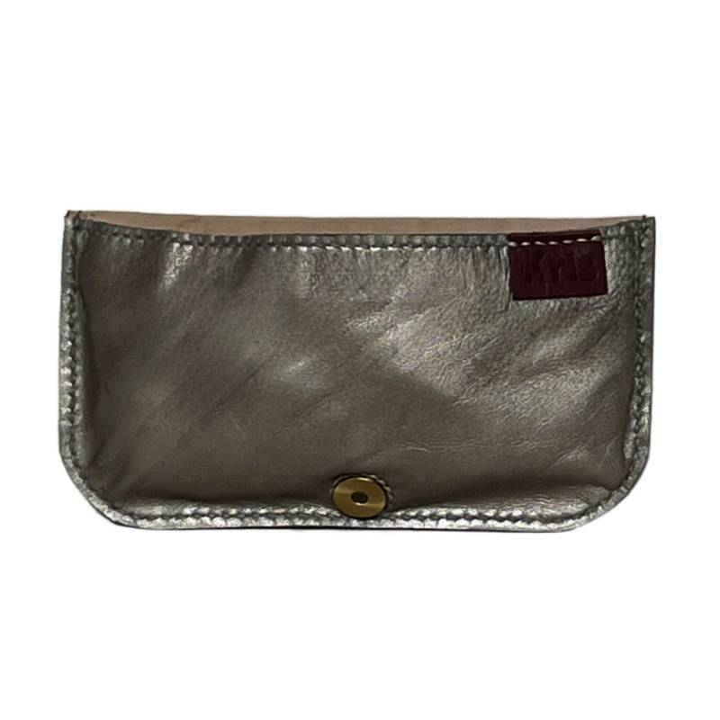 Solid Chic & Compact Genuine Leather Gold Clutch Companion