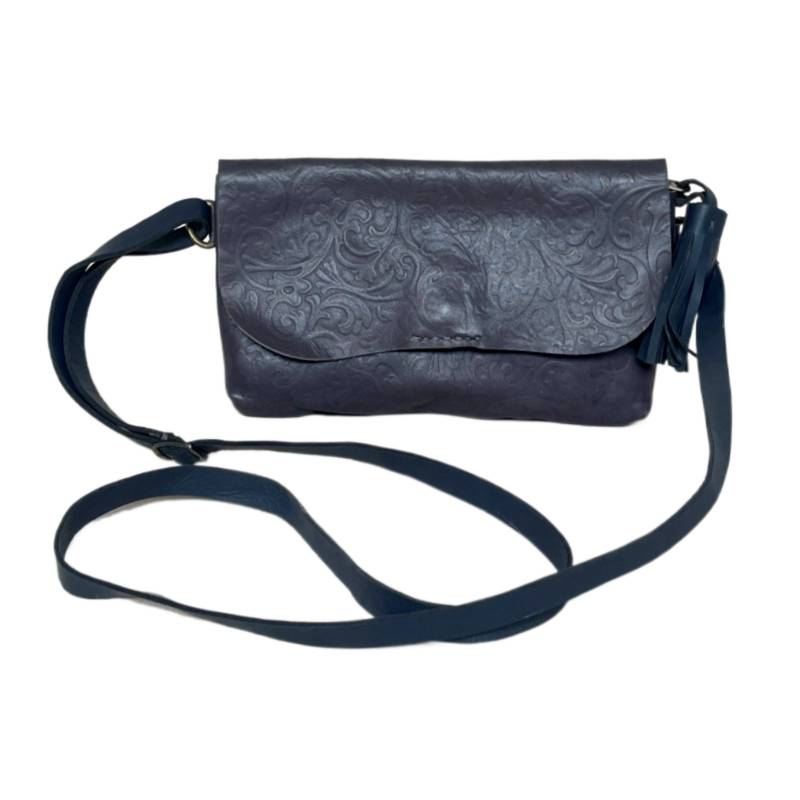 Embossed Stylish Genuine Leather Grey Wrislet Purse