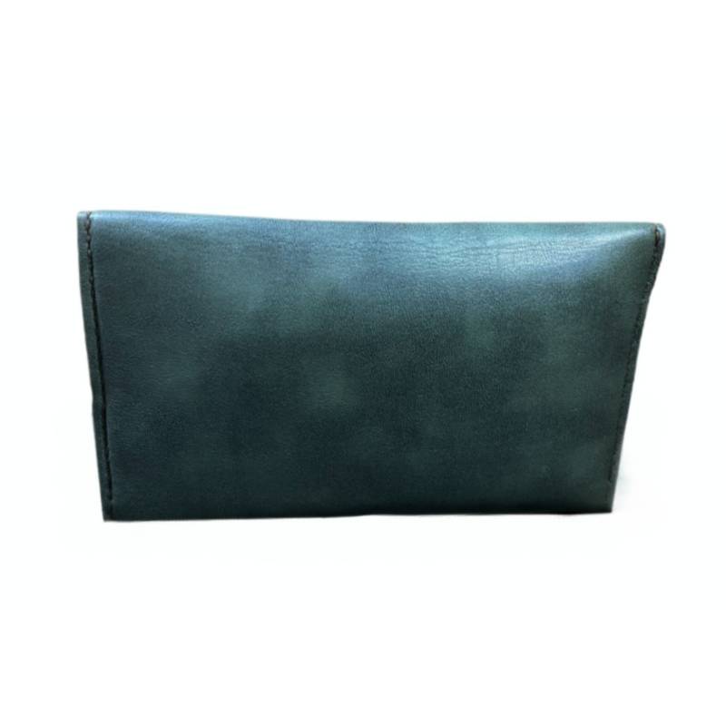 Solid Serenity Sky Genuine Leather Blue Envelope Bag