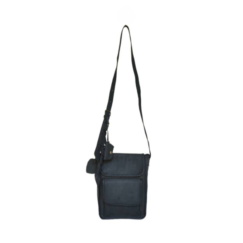 Textured Chic and Compact Canvas and Leather Black Crossbody Purse