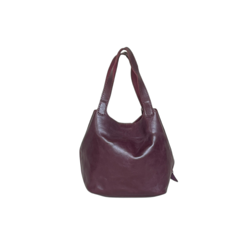 Solid Gilded Glamour Genuine Leather Wine Hand-Held Bag