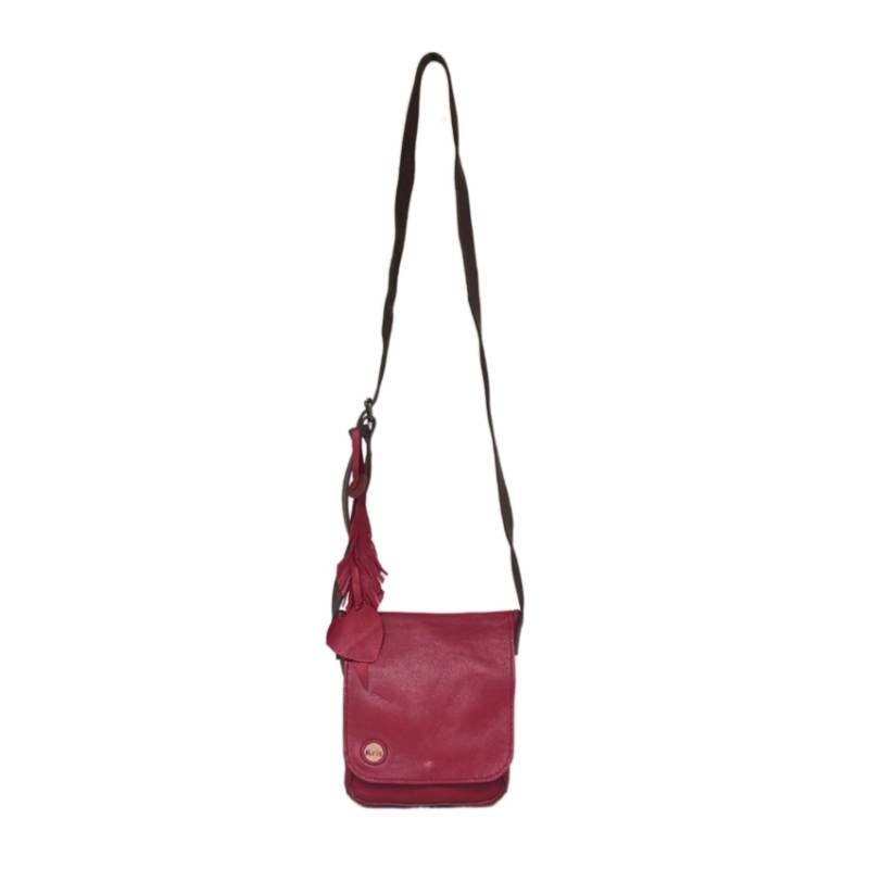 Textured Effortless Genuine Leather Chic Red Crossbody