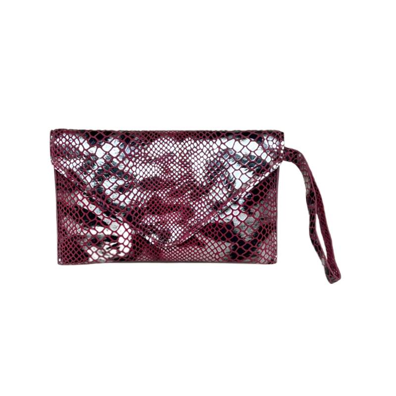 Texured Modern Muse Genuine Leather Pink Envelope Bag
