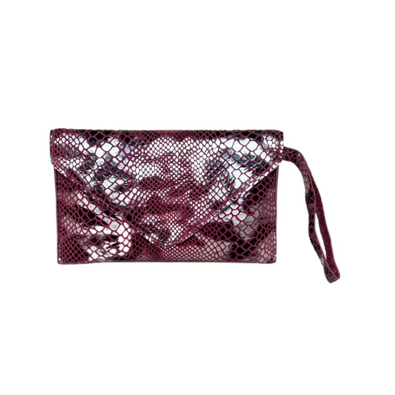 Texured Modern Muse Genuine Leather Pink Envelope Bag