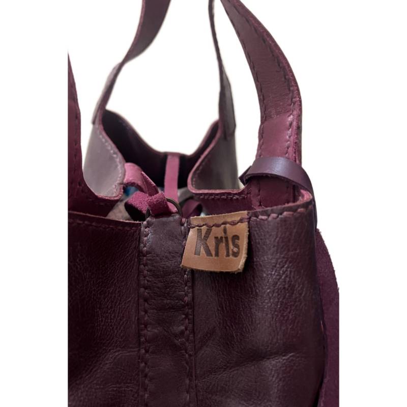 Solid Gilded Glamour Genuine Leather Wine Hand-Held Bag