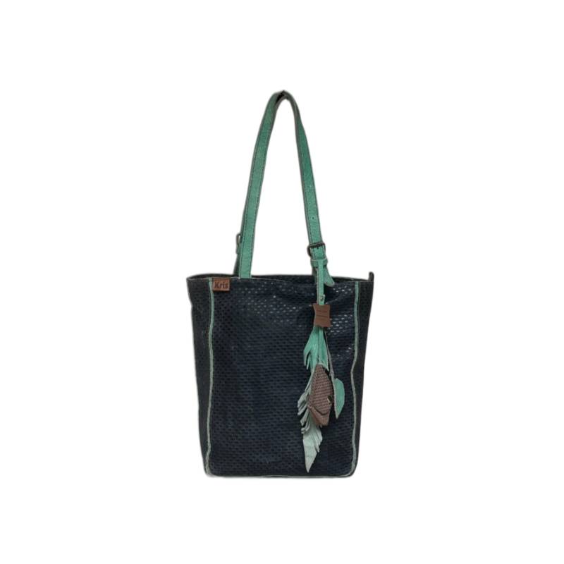 Textured Classic Genuine Leather Black Tote Shopper