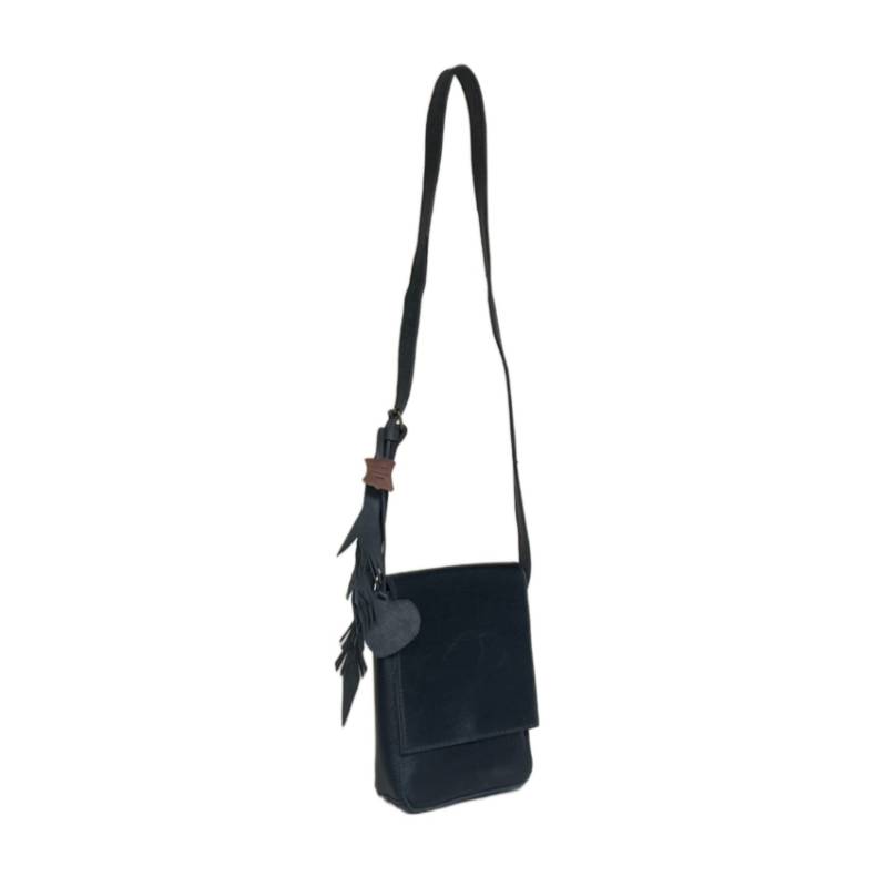 Textured Versatile Genuine Leather Black Crossbody Sling