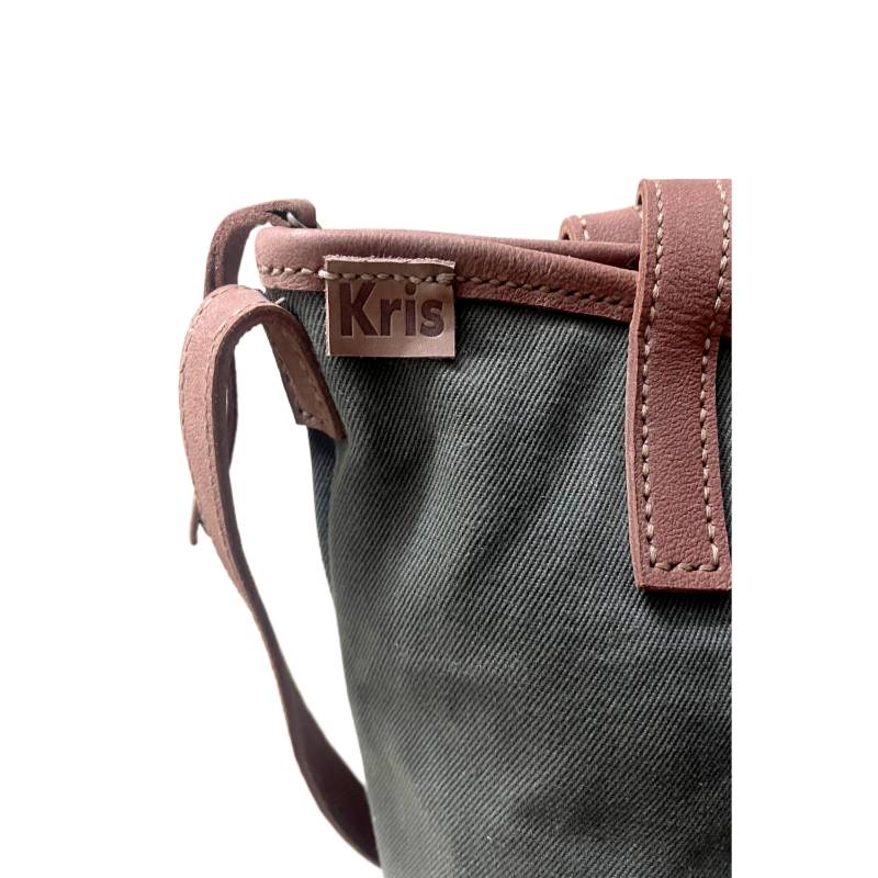 Textured Stylish Canvas and Leather Green Shoulder Messenger Bag