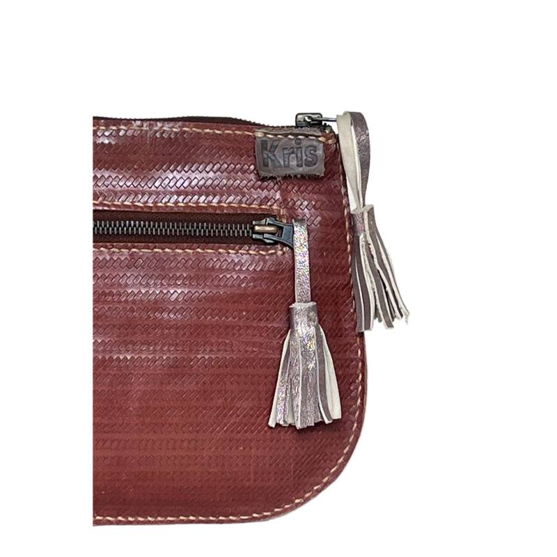 Textured Everyday Essentials Genuine Leather Brown Pouch