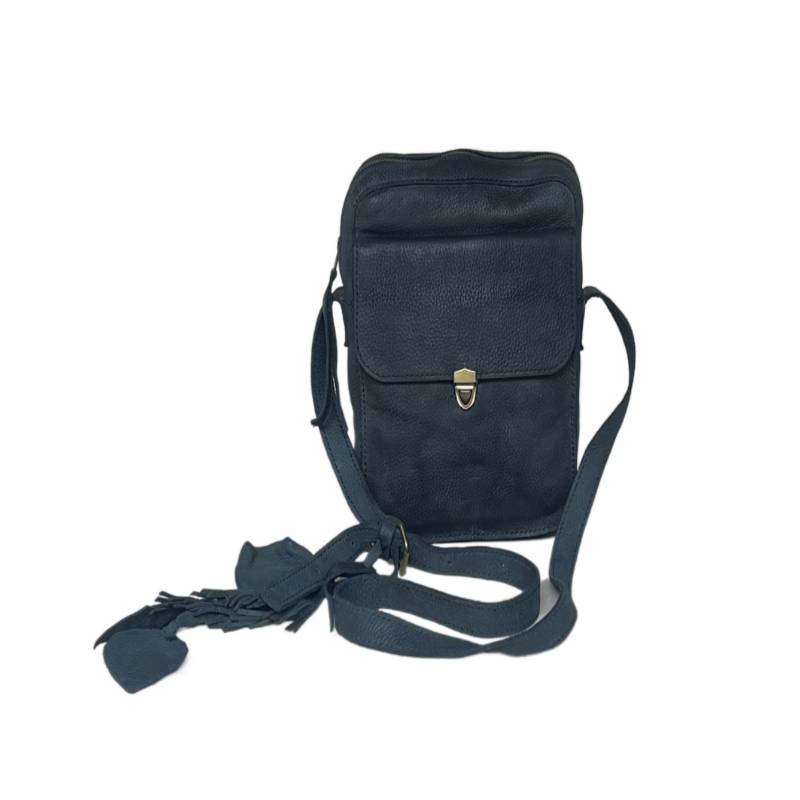 Functional and Fashionable Genuine Leather Black Crossbody Companion