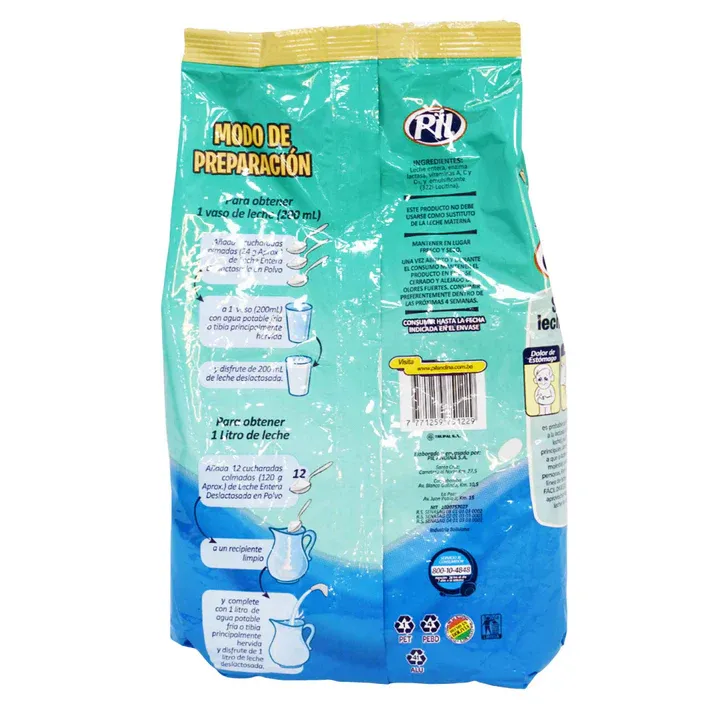 Leche Pil Entera Deslactosada en Polvo 760g