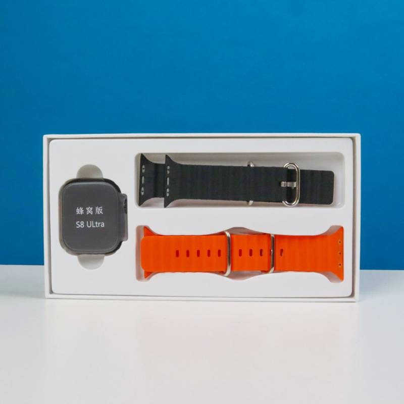 S8 Ultra 5G SIM Supported Android Smart Watch 4GB/64GB – (Body Color-Black with double Straps)