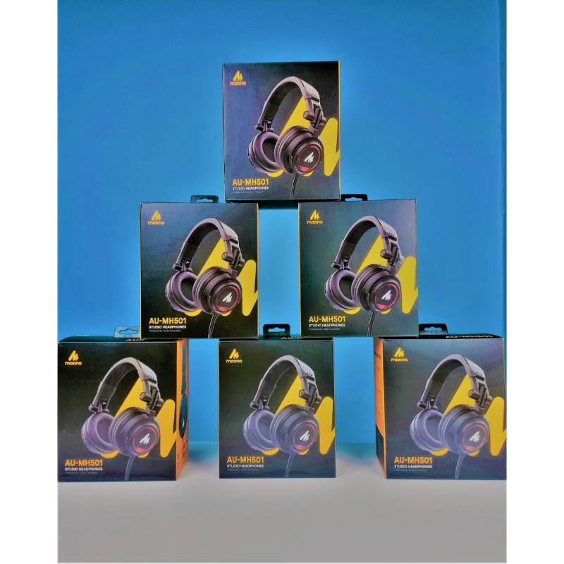 Maono AU-MH501 Professional Studio Monitor Headphone, Over Ear With 50mm Driver For Gaming, DJ, Studio, And Microphone Recording