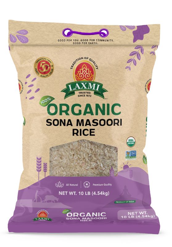 Organic Sona Masouri Rice Laxmi 10LB
