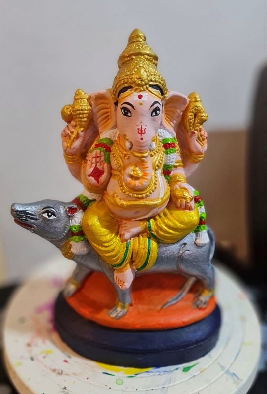 10 inches Mooshika Vaahan Ganesha