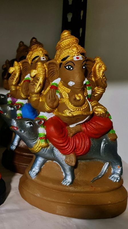 10 inches Mooshika Vaahan Ganesha