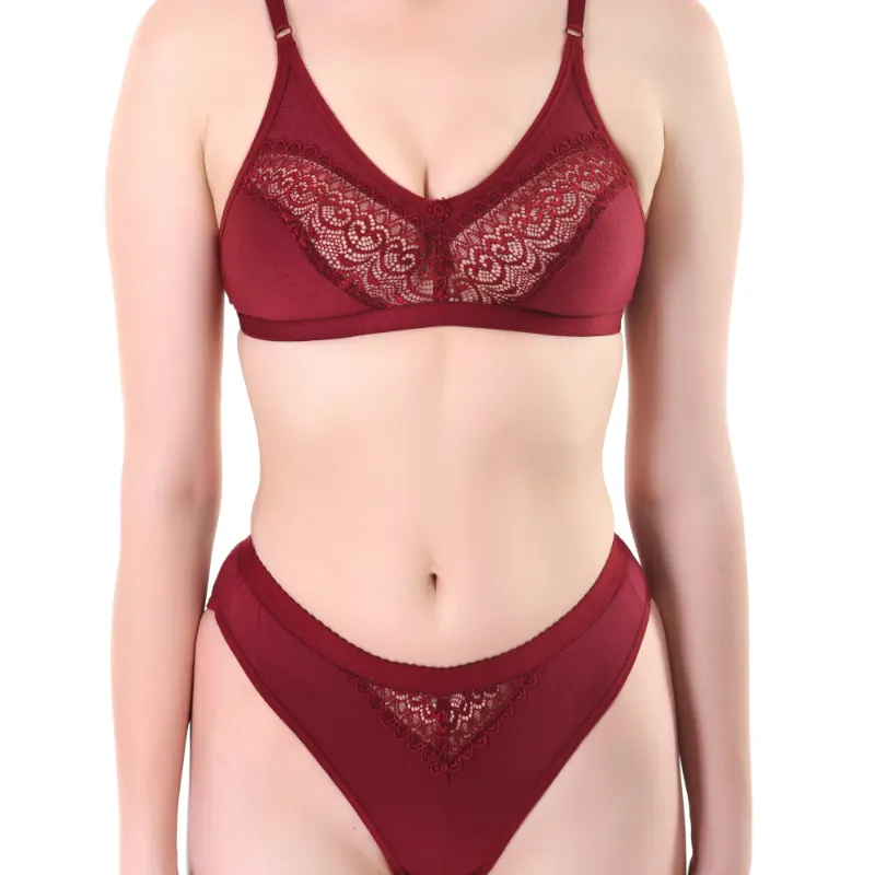 Cotton Lycra Bra and Panty Set