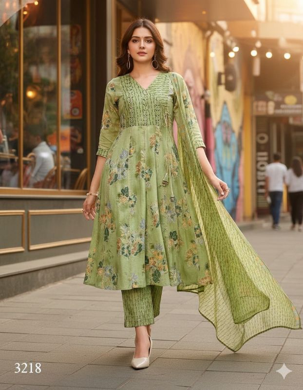 WOMEN'S PURE CAMRIC COTTON PRINT WITH EMBROIDRY WORK