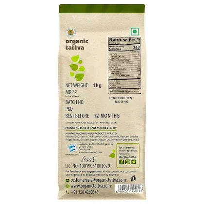 Organic Tattva Moong Dal Yellow Split