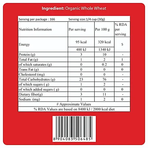 24 Mantra Organic Whole Wheat Atta: 5 kgs