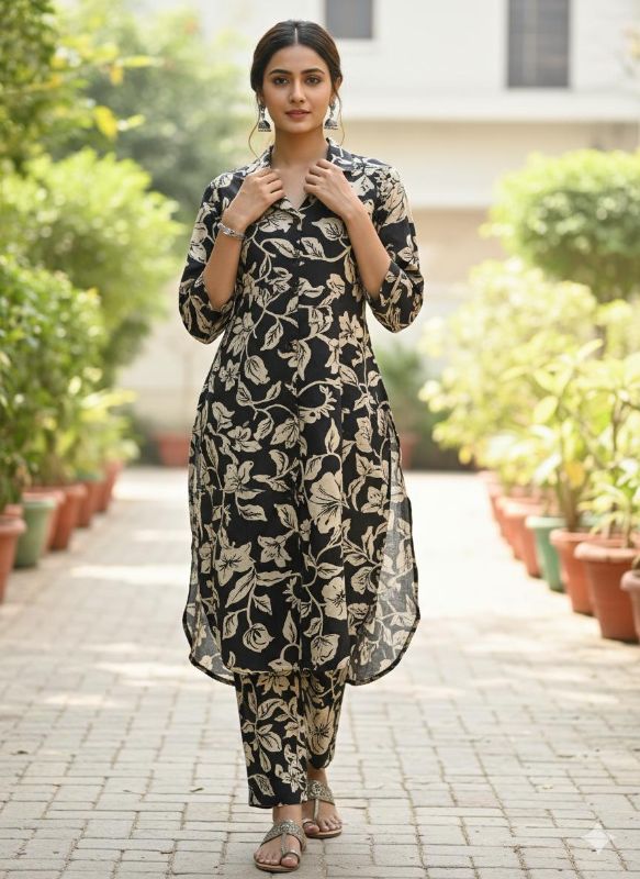 WOMEN'S  COTTON 2PCS CO-ORD SET