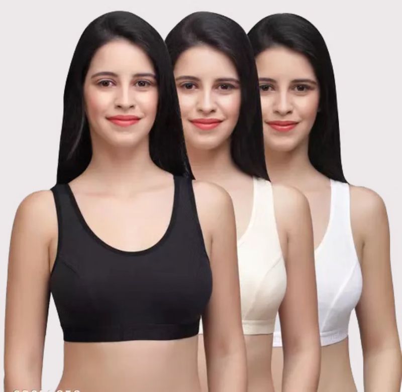 Cotton Non Padded Women's Sports Bra