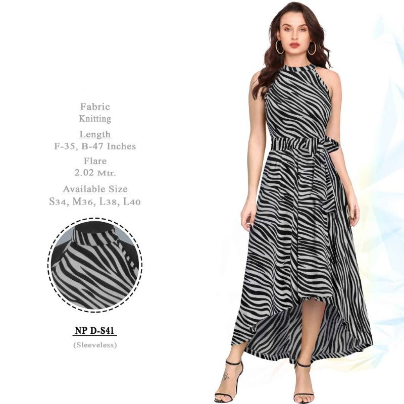 WOMEN'S KNITTED FABRIC LONG DRESS