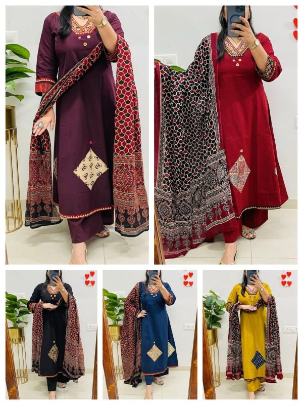 WOMEN'S KURTI-BOTTOM AND DUPATTA