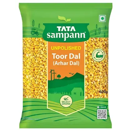 Tata Sampann Unpolished Toor Dal: 500 g