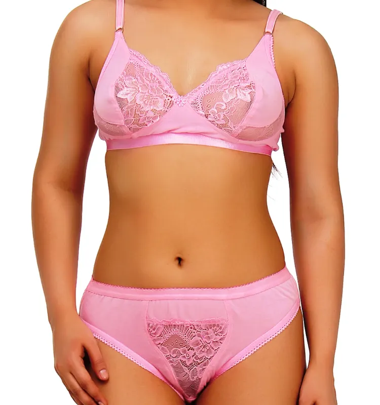 Cotton Lycra Women's Bra & Panty Set