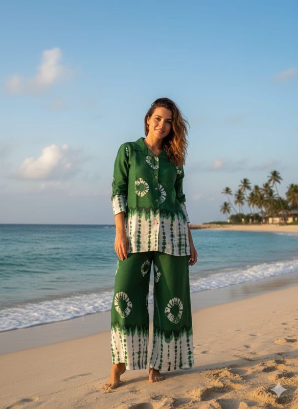 WOMEN'S SHIBORI PRINTED CO ORD SET