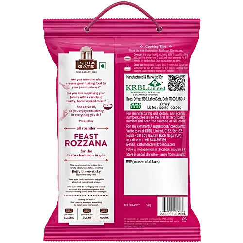 India Gate Pure Basmati Rice Feast Rozzana