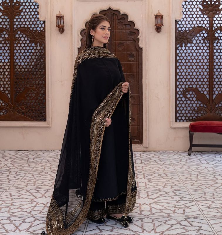 WOMEN'S PARTY WEAR TOP AND PANT. WITH FANCY DUPPATA AND EMBROIDERY WORK