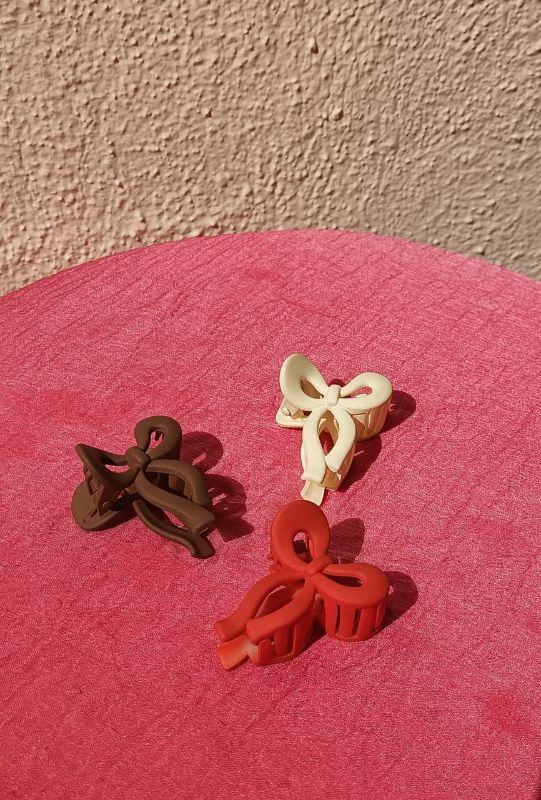 Bow Mini Claw Clip ( Orange Colour)